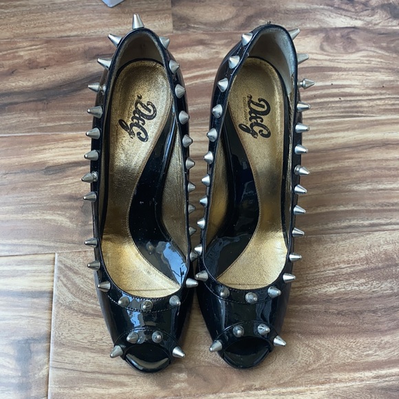 Y2K D&G Dolce & Gabbana Patent Leather Spiked Heels 40 - Picture 2 of 13